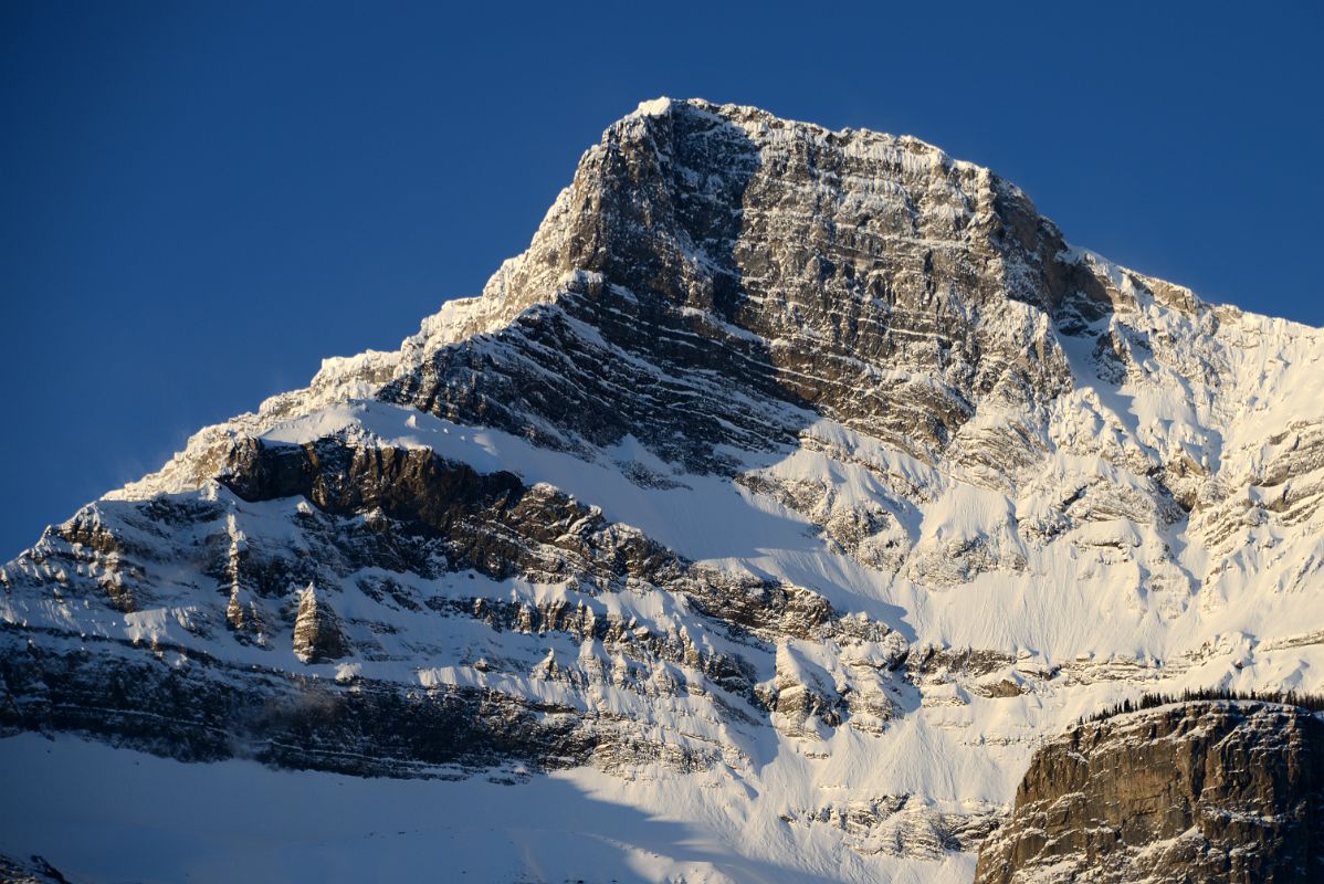 23C Mount Rundle 1 Close Up From Trans Canada Highway Between Canmore and Banff In Winter At Sunrise